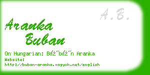 aranka buban business card